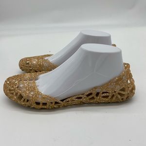 Glaze Gold Multicolor Glitter Jelly Shoe flats
